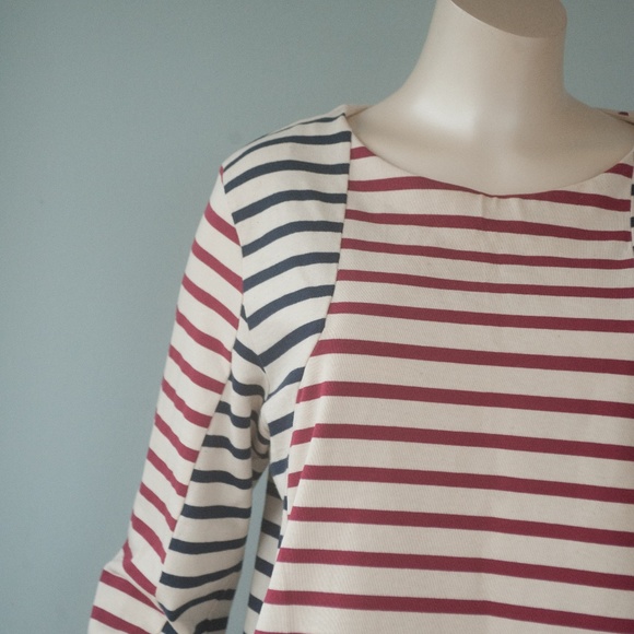 Sophie Hulme Burgundy Stripe Nautical Breton Top - Picture 6 of 10